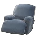 Stretch Piqué Recliner Slipcover - Federal Blue