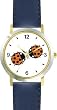 Two Lady Bugs Kissing (Lady Bug or Lady Bird) - Ladybug - JP Animal - WATCHBUDDY&reg; DELUXE TWO-TONE THEME WATCH - Arabic Numbers - Blue Leather Strap-Size-Children's Size-Small ( Boy's Size & Girl's Size )