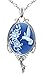 Heart Necklace Best Friend Fashion Jewelry Natural Agate Cameo Charm Make a Wish Gift (Hummingbird)