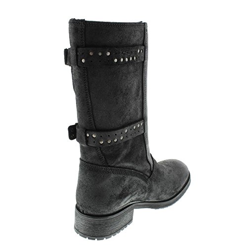 Diesel Womens Roxy Roll Siouxy Suede Mid Calf Motorcycle Boots
