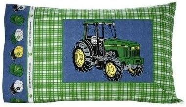 John Deere Farming Green Plaid - Boys Bedding Pillow Case / Pillowcover