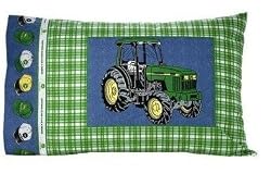 John Deere Farming Green Plaid - Boys Bedding Pillow Case / Pillowcover