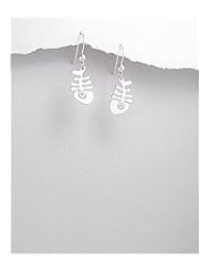 Fish CZ Earrings In 92.5 Sterling Silver