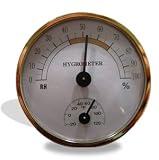 Round Analog Hygrometer with Temperature Gauge