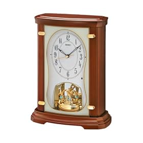 Seiko Melodies in Motion Mantel Clock Plays One of Six Hi-Fi Melodies #!QXW212BRH by Seiko