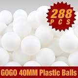 (Price/2 Bags)GOGO™ 2 Bags (2 X 144 Balls) 40MM Blank Seamless Plastic Balls, Not celluloid Ping Pong Ball