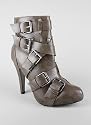 Multi Buckle Leatherette Bootie