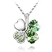 Wrapables Four Leaf Clover Pendant Necklace (Green), 18 inches