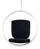 IMAGE OF Eero Aarnio Bubble Chair With Black Seat Cushion.