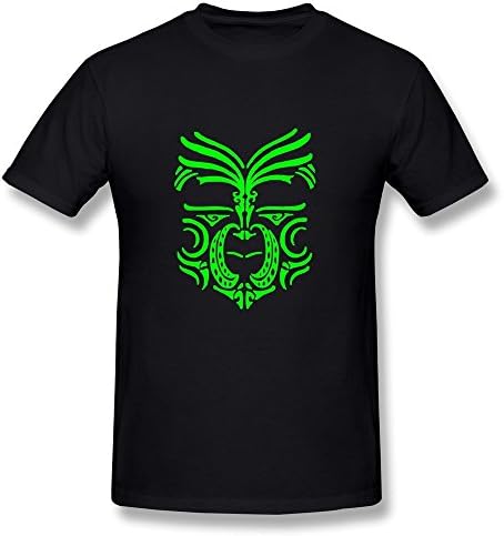 UENSMKU Men's New Zealand Maori Tribal Face Warrior Tattoo T Shirt XL Black