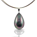 Peacock Mother of Pearl Pendant - Teardrop Shape