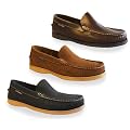 New Mens Yachtsman Boat Deck Leather Slip On Shoes Size UK 7 - 12