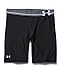 Under Armour Women's HeatGear Armour Long Short, Black (001)/Metallic Silver, Large