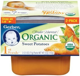 Gerber 1st Foods Organic Sweet Potatoes, 2-Count, 2.5-Ounce Tubs (Pack of 8)