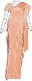 Indian Pure Silk Light Salmon Sarees Womens Dresses (ossari101)