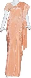 Indian Pure Silk Light Salmon Sarees Womens Dresses (ossari101)