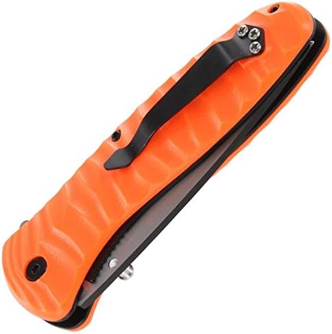 Orange Hawk Spring Assisted Open LED Tactical Rescue Pocket Knife (Limited Edition)
