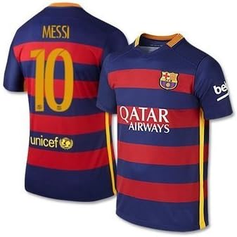 Barcelona Home Messi #10 Kids Soccer Jersey And Shorts Youth Sizes (Y-Small : 6 to 9 years)