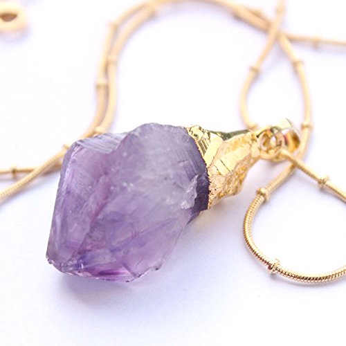 Natural Raw Unpolished Quartz Crystal Pendant Necklace With 26