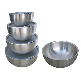 Universal Housewares 268 4 Piece Double Wall Stainless Steel Mixing Bowl Set with Seal Tight Lids