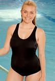 Chlorine Resistant! Beach Belle® Black Plus Size Cross Back Swimsuit - Women's Swimwear Plus Size Swimsuits