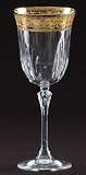 Set of Six 24% Lead Crystal Amber Gold Water Goblets