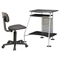 Metal Computer Desk and Chair - Black