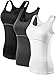 Neleus Women's 3 Pack Dry Fit Compression Shirt,3 Pack:Black,Grey,White,Small