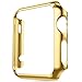 Apple Watch Case ZOEKO 38mm/42mm Super Thin PC Plated Cover Case Slim Premium Super/Exact Fit/Plastic Cover Snap On Hard Protective Case for Apple iWatch All Models(PC Case Gold 38mm)