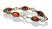 Sterling Silver Oval Amber Inset Celtic Bracelet.