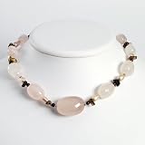 Sterling Silver Rose Quartz, Smoky Topaz, Garnet & Cult Pearl Necklace - 16 Inch