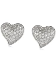 Sterling Silver and Cubic Zirconia Heart Earrings