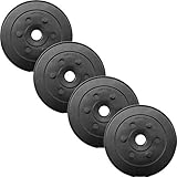 ScSPORTS HS049 Weight Plates 4 x 5 kg Plastic with 30 mm Bore Black