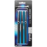 uni-ball Deluxe Micro Point Roller Ball Pens, Black, 3 (60029PP)