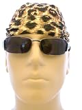 Leopard II Animal Print Design Bikers Cap, Head Wrap, Black, Brown and Beige/Tan Spotted Dots, Medical Cap, Welders Cap, Ladies, Fun Novelty Bandana, Festive Head Wrap, Breathable 100% Cotton, One Size to Fit Most Men, Women and Teens, Suitable for Athletes, Medical, Welding, Healthcare, Bikers, Truckers, Painters, Restaurants and Food Workers to Keep Hair Out of Face
