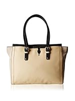 Tru Trussardi Bolso asa de mano Saffiano (Beige / Blanco)