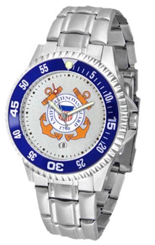 U.S. Coast Guard MILITARY Mens Steel BandWrist Watch
