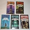 Five books by Isaac Asimov: All five in the Foundation Series: Foundation, Foundation and Empire, Second Foundation, Foundation's Edge, Foundation and Earth.