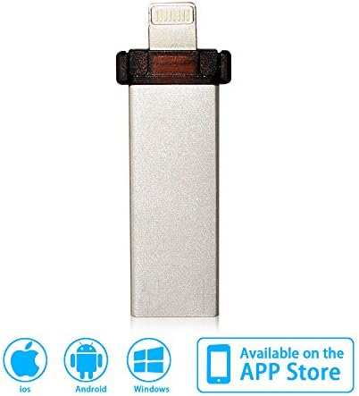 USB Flash Drive, U Disk Drive with Lightning Connector for Iphone5, Iphone5C, Iphone6 , Iphone6s, Iphone6plus, ipad, computer Mac. (Silver 16GB)