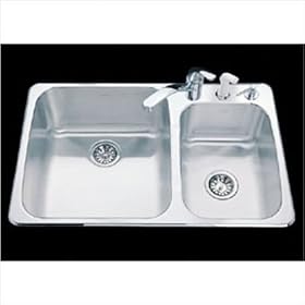 22"x 33" Double Bowl Kitchen Sink Number of Holes: 1