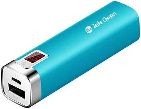 Christmas Sale on Top Portable Charger!!! Zasba Premium Backup 2600mAh with Digital Display, Rapid Charging, High Capacity, for iOS and Android, iPhone 6, 6 plus, 5S, 5C, 5, 4S, iPad, Air, Samsung Galaxy S4, S3, Note, Nexus, LG, HTC, Moto, Best New Year Gifts! (Blue)