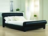 Valencia Black 6ft Super King Sleigh Bed