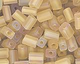 Czech Glass Nibblette Beads. Matte Rainbow Frosted Champagne
