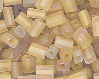 Czech Glass Nibblette Beads. Matte Rainbow Frosted Champagne