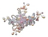 Pearl and rose quartz brooch, 'Honey Peach'