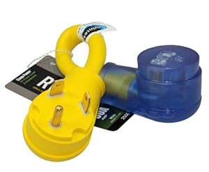 Conntek 14340 RV Pigtail Adapter RV 30 Amp Male Plug To 15/20 Amp U.S Female Connector