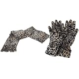 Ladies/Womens Leopard Print Soft Feel Winter Scarf & Gloves Set