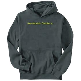 Hoodie Mens Dark Silver ” New Apostolic Christian IS ” Religions