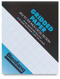 Bienfang Cross-Section Graph Paper - 11 x 17 - Gridded Paper - 50-Sheet Pad - 4 x 4 Grid