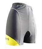 41qEwqFiEVL. SL160  Ladies Cycle Cycling Shorts with High Leg   Black with Yellow Flash